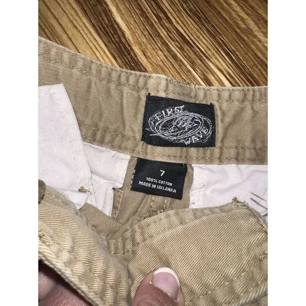 Oshkosh B'gosh First Wave Boys Shorts‎ Jean Denim Cargo Khaki Sz 7 Lot Of 3